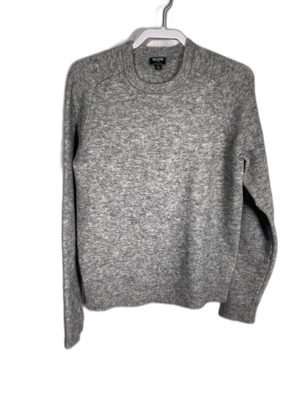 TODD SNYDER MENS WOOL ALPACA GRAY CREWNECK SWEATER SMALL
